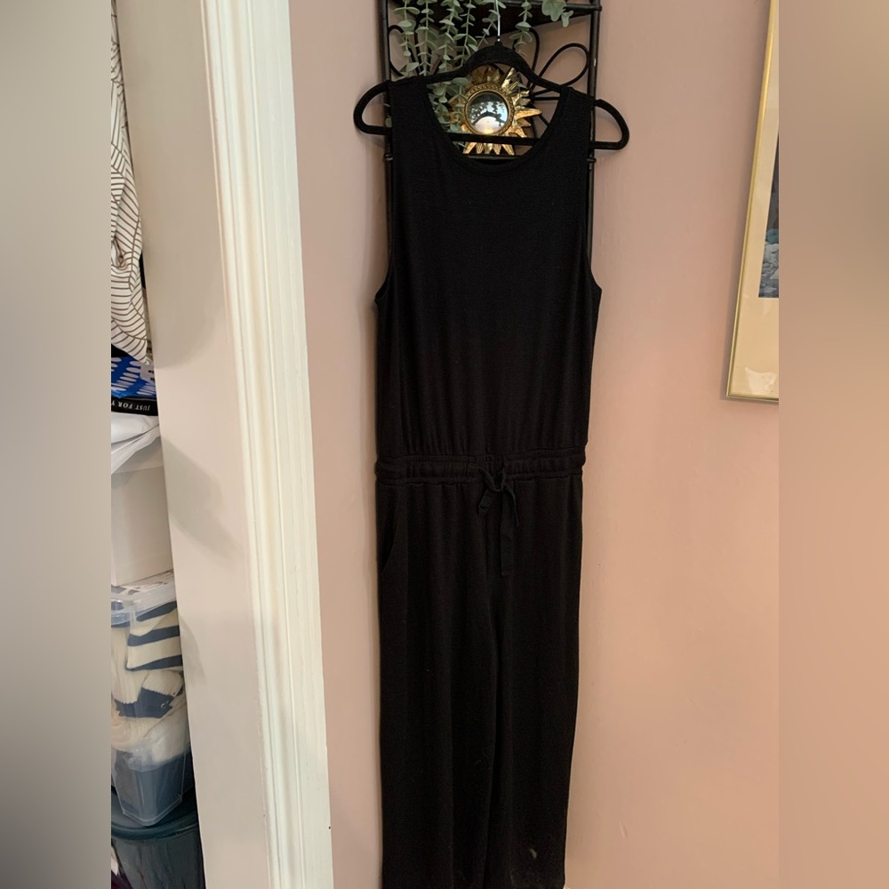 Wilfred Large Black Jumpsuit soft comfy wide leg cropped casual everyday